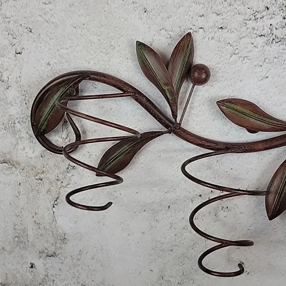 Wine Rack Holder Decorative Metal Leaf and Vine Pattern